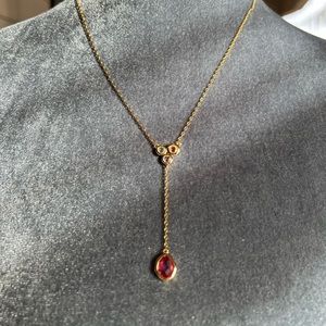 Talia Pink & Clear CZ Gold Necklace